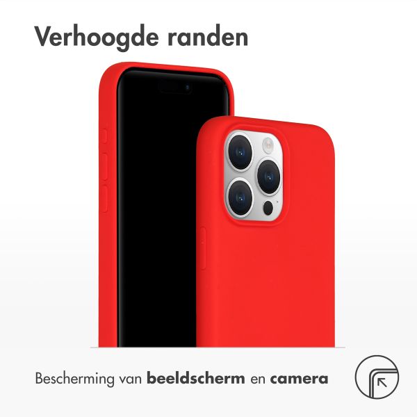 Accezz Liquid Silicone Backcover met MagSafe Apple iPhone 15 Pro Max - Rood