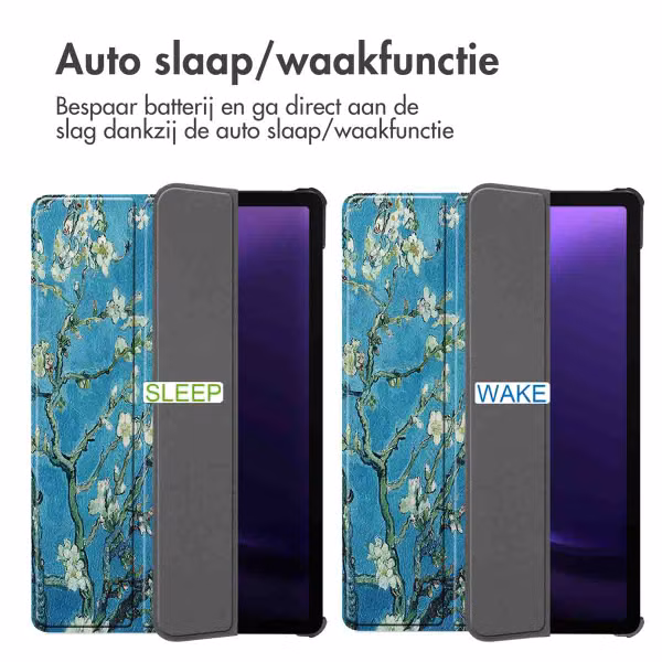 imoshion Design Trifold Bookcase Samsung Galaxy Tab S10 Lite / S9 11.0 inch / Tab S10 FE / S9 FE 10.9 inch - Green Plant