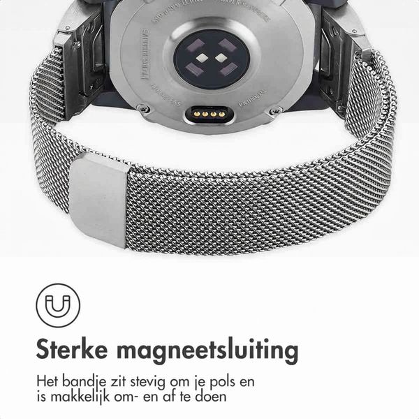 imoshion QuickFit® Milanees bandje  - Garmin 22 mm aansluiting - Maat L/XL - Zilver