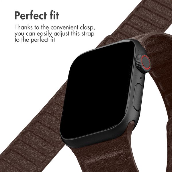 Accezz Magnetic genuine leather band Apple Watch | 38/40/41/42 mm - Chocolate Brown