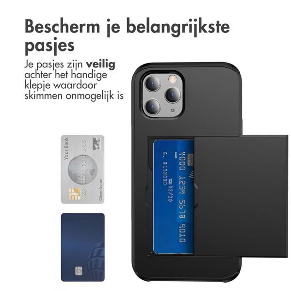 imoshion Backcover met pasjeshouder Apple iPhone 12 (Pro) - Zwart