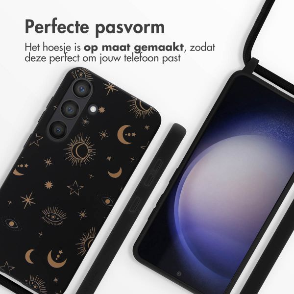 imoshion Siliconen design hoesje met koord Samsung Galaxy S24 - Sky Black