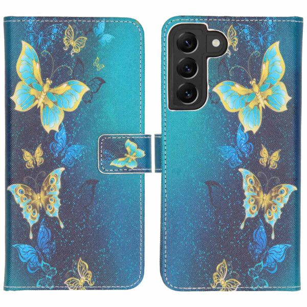 imoshion Design Softcase Bookcase Samsung Galaxy S22 Plus - Blue Butterfly