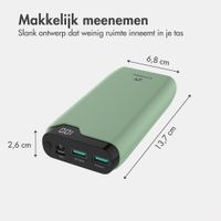 imoshion Powerbank 20.000 mAh - 22,5W Snellader - USB-C / USB-A - Groen