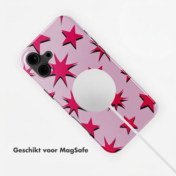 Selencia Vivid Backcover met MagSafe Apple iPhone 16 - Stars Rubine Red Light Pink