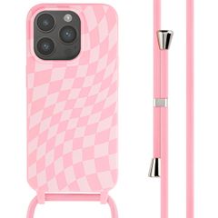 imoshion Siliconen design hoesje met koord Apple iPhone 15 Pro - Retro Pink
