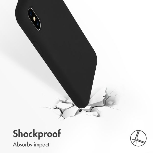Accezz Liquid Silicone Backcover Apple iPhone X / Xs - Zwart