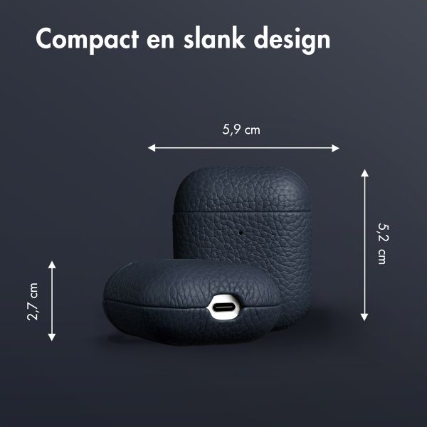Accezz Echt Leren Case AirPods 1 / 2 - Donkerblauw