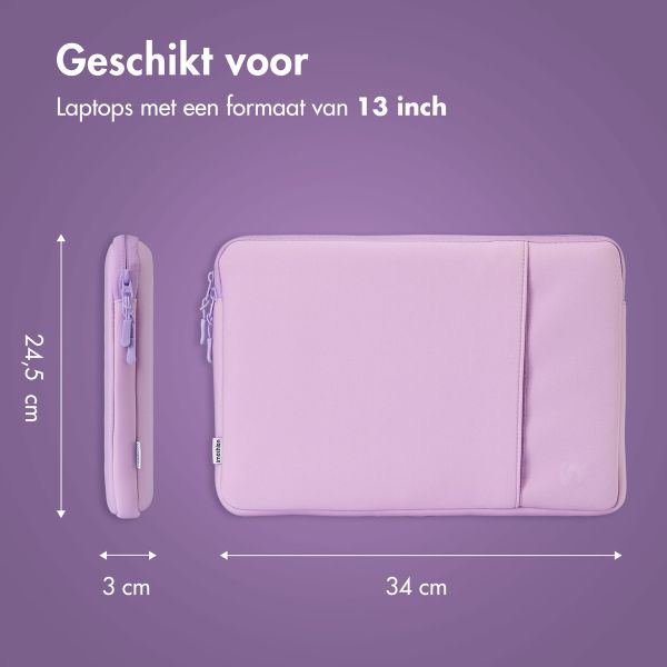 imoshion Laptop hoes 13 inch - Laptopsleeve met vak - Lavender Lilac