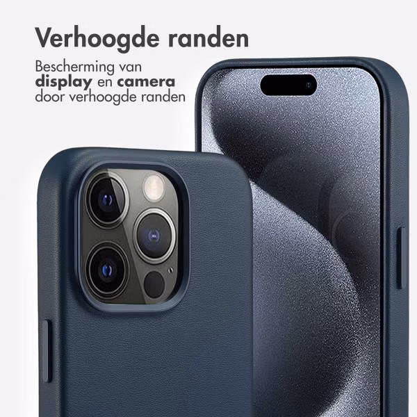 Accezz MagSafe Leather Backcover Apple iPhone 15 Pro - Nightfall Blue