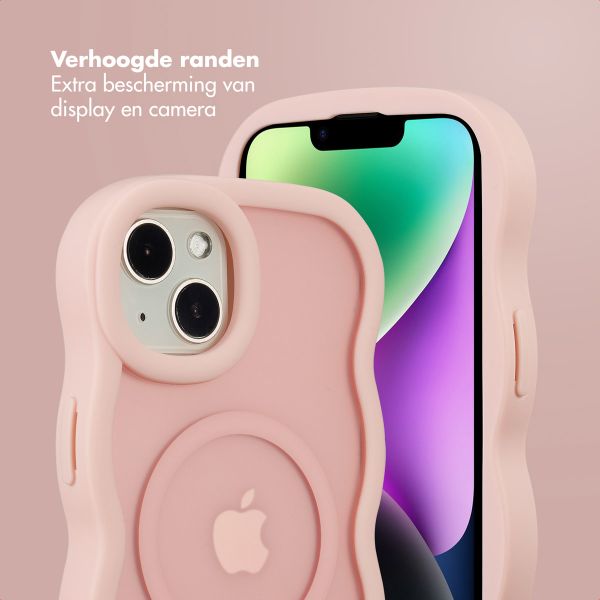 Selencia Wavy Backcover met MagSafe Apple iPhone 14 / 13 - Soft Pink