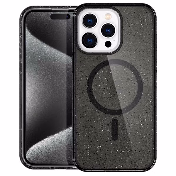 imoshion Sparkle Backcover met MagSafe Apple iPhone 15 Pro - Glitter Zwart