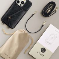 Selencia Sera Phone Case with Cord and Envelope Card Holder Apple iPhone 14 Pro - Black