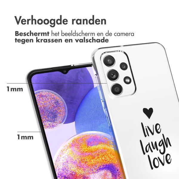 imoshion Design hoesje Samsung Galaxy A23 (5G) - Live Laugh Love - Zwart