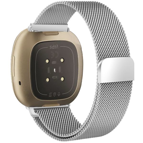 imoshion Milanees magnetisch bandje Fitbit Versa 4/ 3 / Sense (2) - Zilver