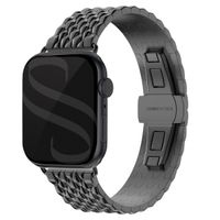 Selencia Stalen draak band Apple Watch Series 1 t/m 10 / SE / Ultra (2) (44/45/46/49 mm) - Zwart