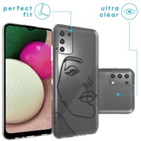 imoshion Design hoesje Samsung Galaxy A03s - Abstract Gezicht - Zwart