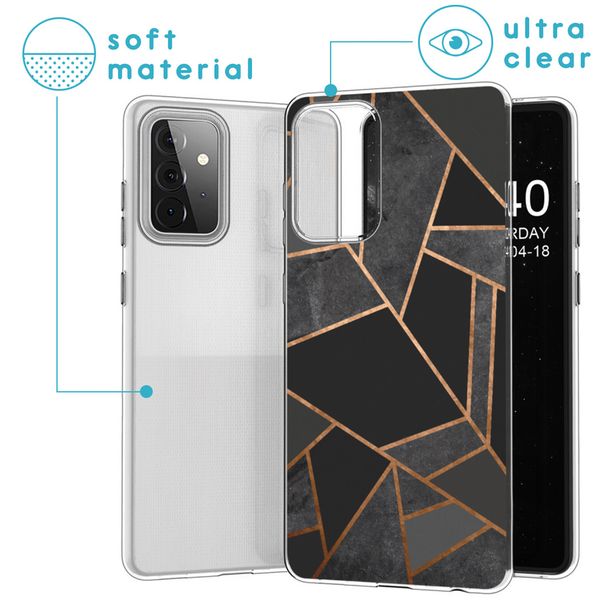 imoshion Design hoesje Samsung Galaxy A72 - Grafisch Koper / Zwart