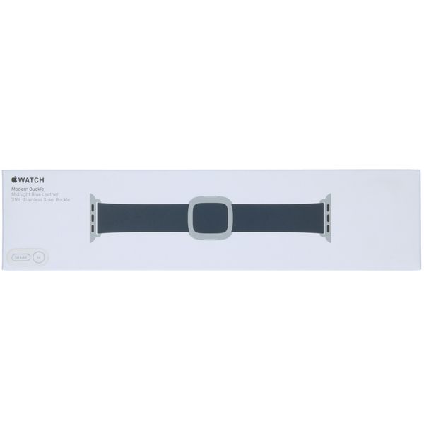 Apple Leather Band Modern Buckle Apple Watch Series 1-9 / SE - 38/40/41 mm / Series 10 - 42 mm - Maat M - Blauw