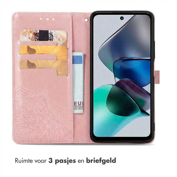 imoshion Mandala Bookcase Motorola Moto G13 / G23 - Rosé Goud