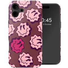 Selencia Vivid Backcover met MagSafe Apple iPhone 16 - Wavy Smiley Pink