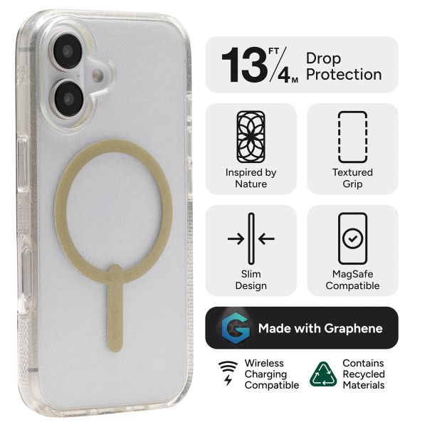 ZAGG Milan Snap Case met MagSafe Apple iPhone 16 - Gold Glitter