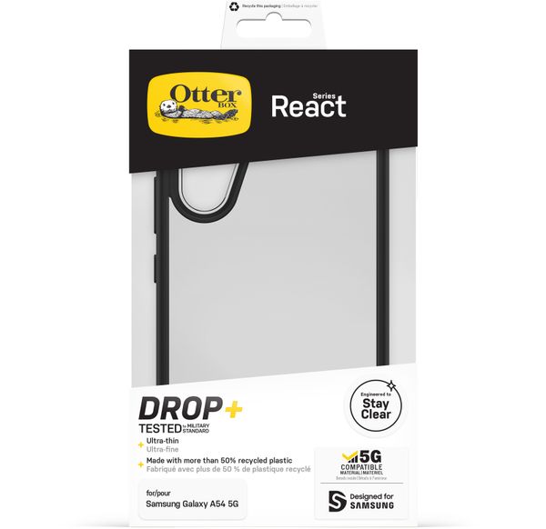 OtterBox React Backcover Samsung Galaxy A54 (5G) - Transparant / Zwart