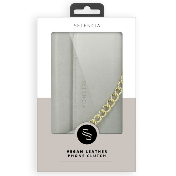 Selencia Eny Uitneembare Vegan Lederen Clutch Galaxy S10 - Grijs