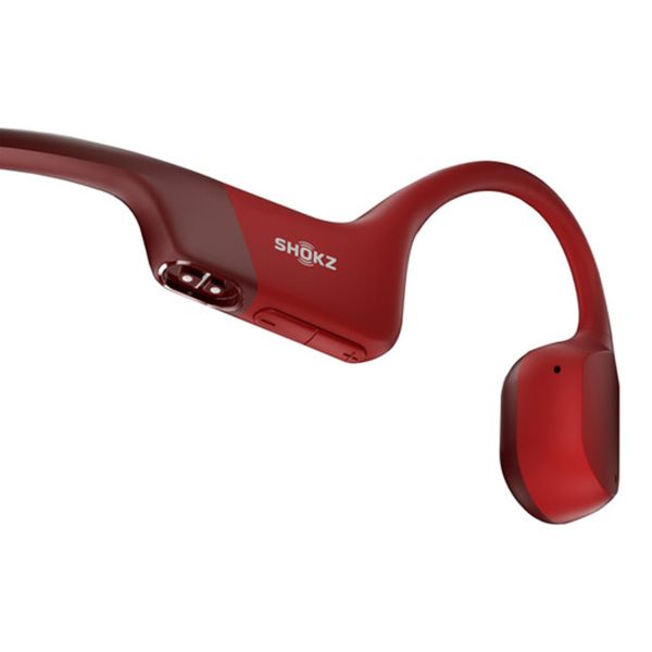 Shokz OpenRun - Standaard maat - Open-Ear draadloze oordopjes - Bone conduction - Red