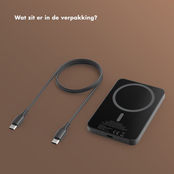 Selencia Vivid MagSafe Powerbank 5.000 mAh - Draadloze Powerbank - MagSafe en Qi2 - Black / Wild Leo