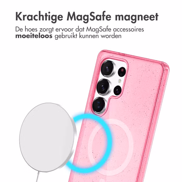 imoshion Sparkle Backcover met MagSafe Samsung Galaxy S24 Ultra - Glitter Roze