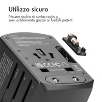 imoshion Universele wereldstekker - 3x USB-C & USB-A - Zwart