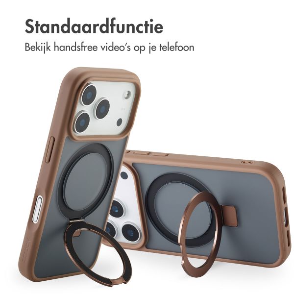 Accezz Ring Stand Backcover met MagSafe Apple iPhone 17 Pro - Bruin