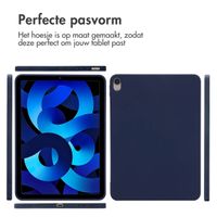 Accezz Liquid Silicone Backcover met penhouder iPad Air 11 inch (2024) M2 / Air 5 (2022) / Air 4 (2020) - Donkerblauw