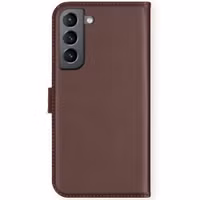 Selencia Echt Leren Bookcase Samsung Galaxy S21 FE - Bruin