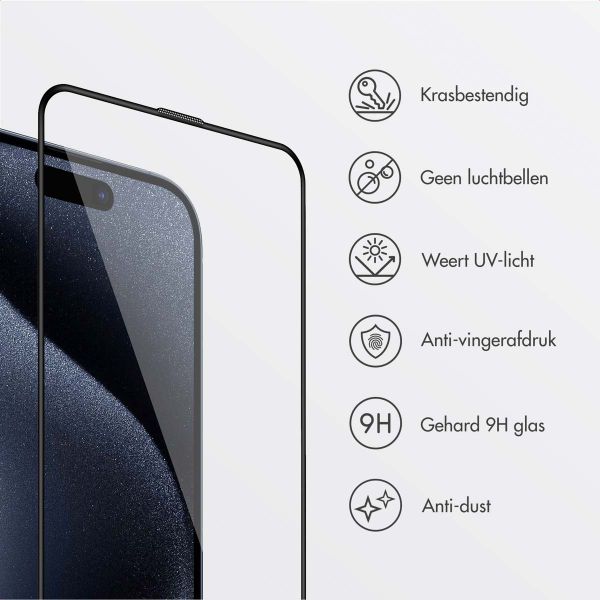 Accezz Gehard Glas Screenprotector + Applicator Apple iPhone 15 Pro Max