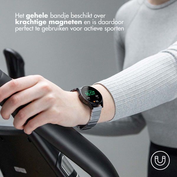 Selencia Stalen magnetisch bandje Apple Watch Series 1 t/m 9 / SE (38/40/41 mm) | Series 10 / 11 (42 mm) - Zilver