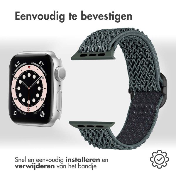 imoshion Elastisch nylon bandje Apple Watch Series 1-9 / SE - 38/40/41 mm / Series 10 - 42 mm - Donkergrijs