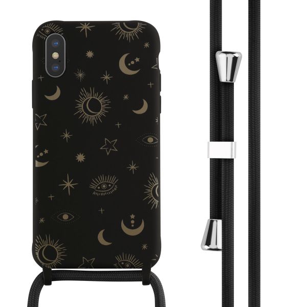 imoshion Siliconen design hoesje met koord iPhone X / Xs - Sky Black