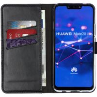 Selencia Echt Lederen Bookcase Huawei Mate 20 Lite - Zwart