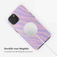 Selencia Vivid Tough Backcover met MagSafe iPhone 15 - Zebra Light Pink Lilac