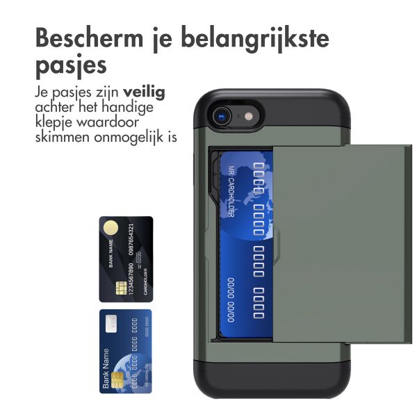 imoshion Backcover met pasjeshouder iPhone SE (2022 / 2020) / 8 / 7 - Donkergroen