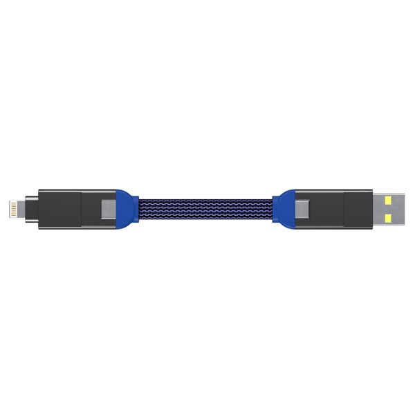 Rolling Square inCharge® X 6-in-1 sleutelhanger oplaadconnector - Sapphire Blue