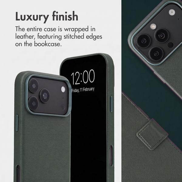 Accezz 2-in-1 Leather Bookcase with MagSafe Apple iPhone 18 Pro / 17 Pro - Cedar Green