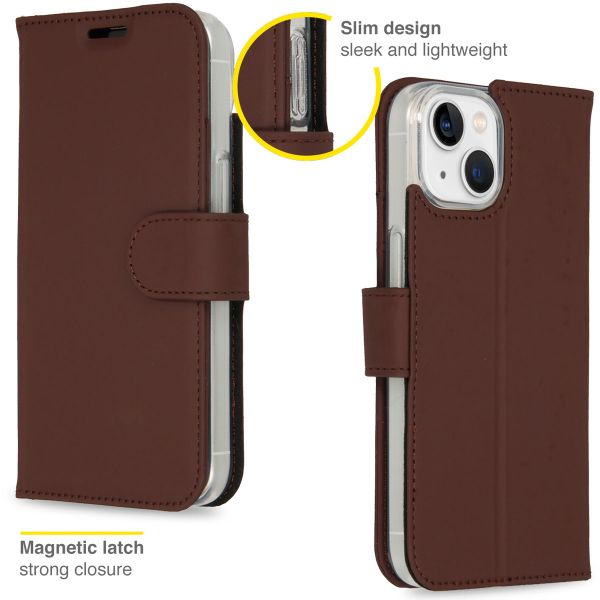 Accezz Wallet Softcase Bookcase iPhone 14 - Bruin