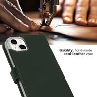Selencia Genuine Leather Book Case Apple iPhone 14 Plus - Green