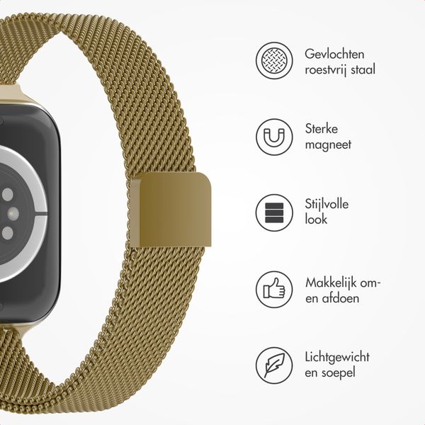 imoshion Slim Milanees bandje Apple Watch Series 1 - 9 / SE (38/40/41 mm) | Series 10 / 11 (42 mm) - Goud