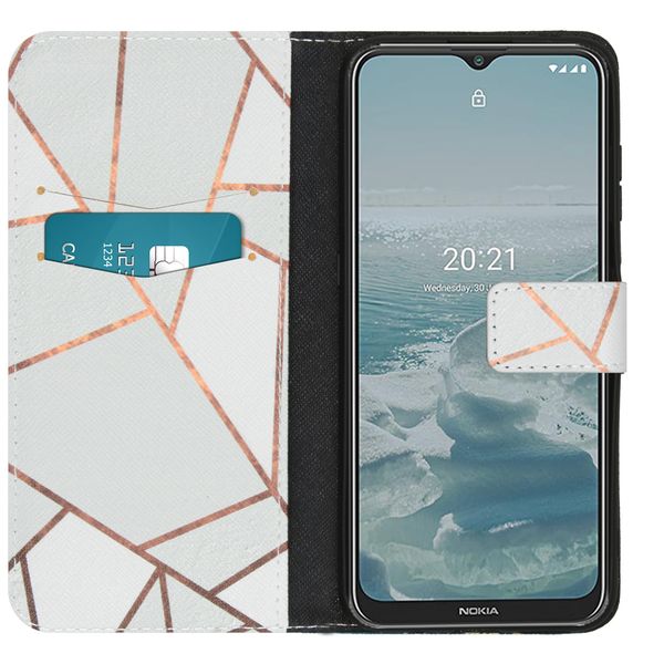 imoshion Design Softcase Bookcase Nokia G10 / G20 - White Graphic