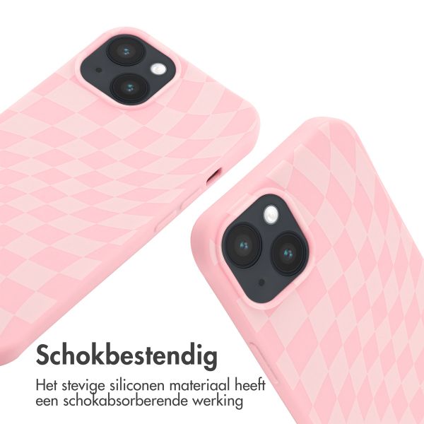 imoshion Siliconen design hoesje met koord iPhone 14 - Retro Pink