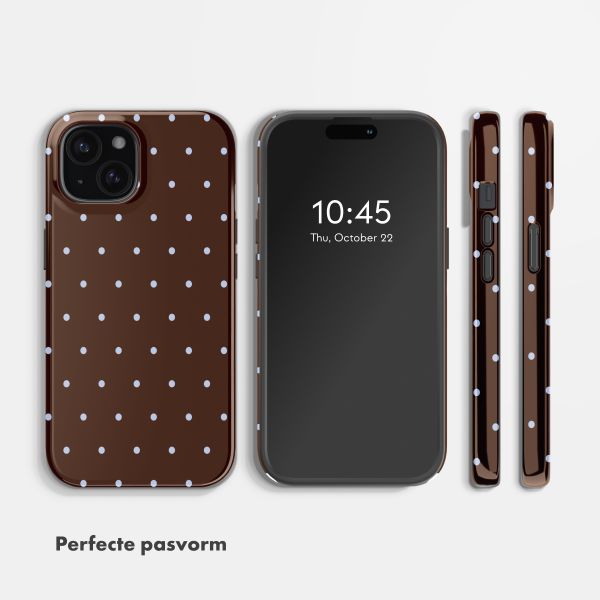 Selencia Vivid Backcover met MagSafe Apple iPhone 15 - Happy Dots Chocolate
